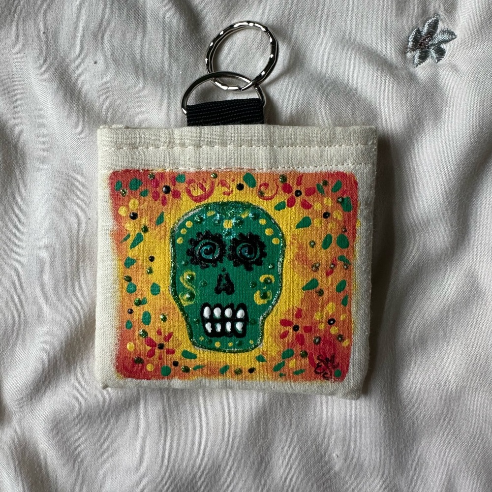 the day of the dead colorful coin pouch